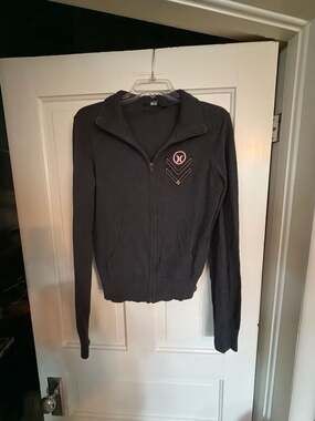 Hurley Women's Mock Neck Full Zip Sweater Jacket with Logo Detail